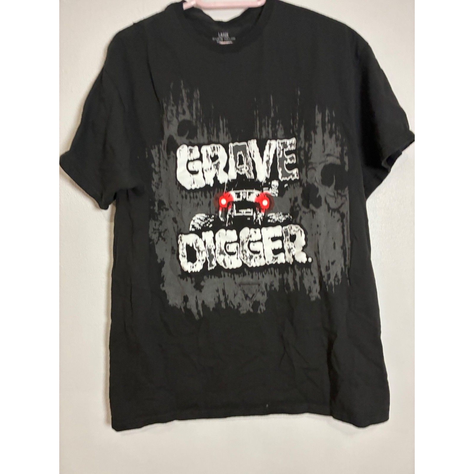 Monster Jam Grave Digger Monster Truck T Shirt Sz Lg Black